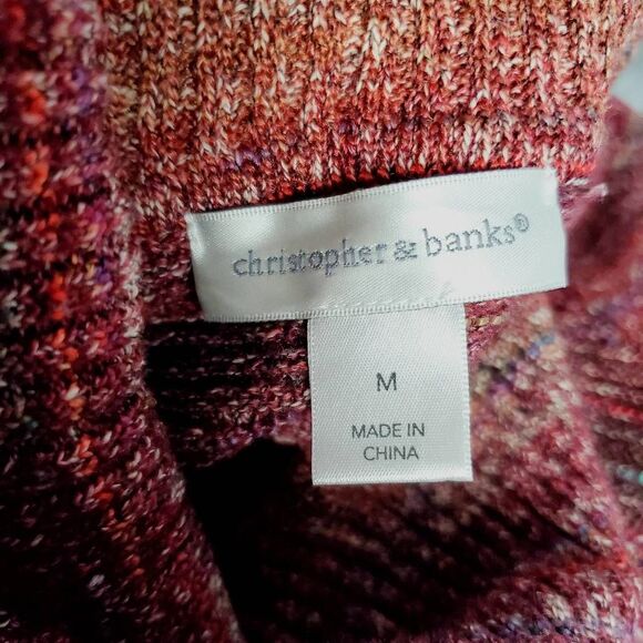 Christopher & Banks Marled Knit Cowl Neck Sweater M - Picture 5 of 7